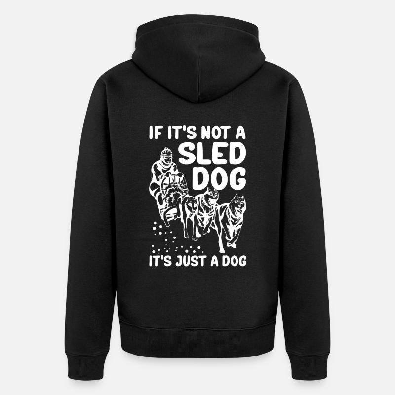 Mushing Schlittenhunde Hundeschlitten Geschenk - Unisex Premium Bio Zip Hoodie - Schwarz