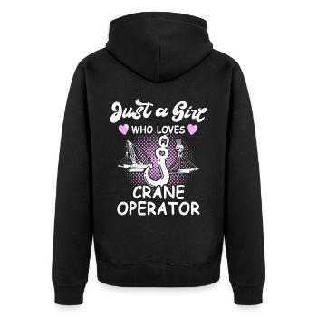 Crane Operator Women Crane Crane Operator - Unisex Premium Organic Zip Hoodie - black - Back - Nico (187cm)
