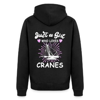 Crane Operator Women Crane Crane Operator - Unisex Premium Organic Zip Hoodie - black - Back - Nico (187cm)