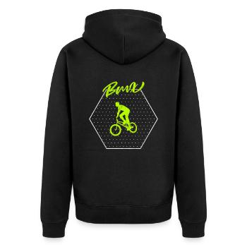 bmx - Unisex Premium Organic Zip Hoodie - black - Back - Nico (187cm)
