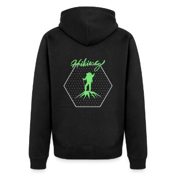 Wander - Unisex Premium Organic Zip Hoodie - black - Back - Nico (187cm)