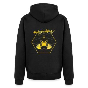 culturisme - Veste à capuche bio Premium Unisexe - noir - Dos - Nico (187cm)