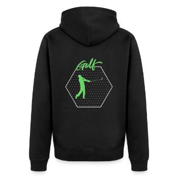 gulf - Unisex Premium Organic Zip Hoodie - black - Back - Nico (187cm)