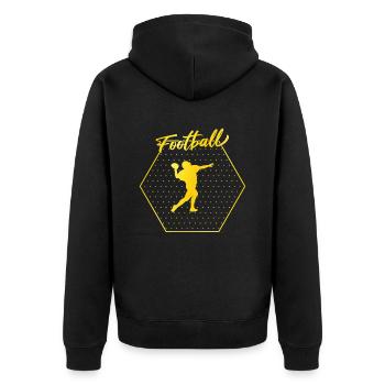 Football - Unisex Premium Bio Zip Hoodie - Schwarz - Hinten - Nico (187cm)