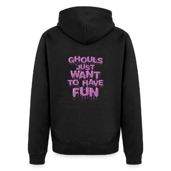 Les goules veulent juste s’amuser Halloween - Veste à capuche bio Premium Unisexe - noir - Dos - Nico (187cm)