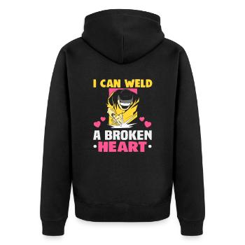 Welder Spruch Design for MetalWorkers - Unisex Premium Organic Zip Hoodie - black - Back - Nico (187cm)