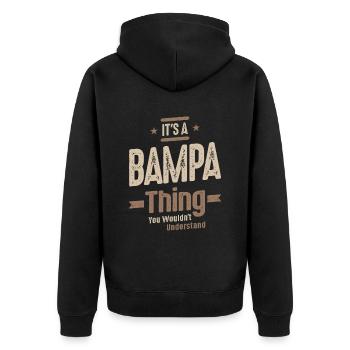 Mens It's a Bampa Thing Funny Dad Grandpa - Unisex Premium Organic Zip Hoodie - black - Back - Nico (187cm)