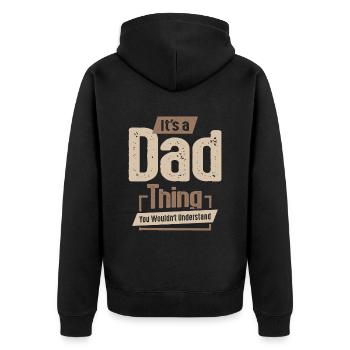 Mens C’est un truc de papa drôle papa grand-père - Veste à capuche bio Premium Unisexe - noir - Dos - Nico (187cm)