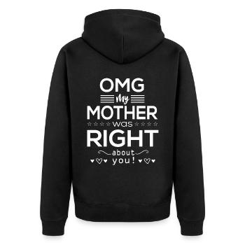 Omg Ma mère avait raison à propos de toi Champion de nuit - Veste à capuche bio Premium Unisexe - noir - Dos - Nico (187cm)