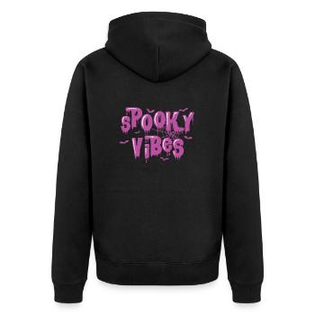 Spooky Vibes Halloween Fantôme personnalisé - Veste à capuche bio Premium Unisexe - noir - Dos - Nico (187cm)