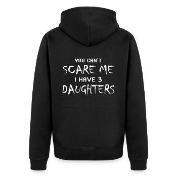 You can't scare me, I have 3 - Unisex Premium Organic Zip Hoodie - black - Back - Nico (187cm)