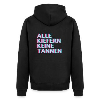 Speedcore Tekk Hardtekk Techno Raver EDM Uptempo - Unisex Premium Bio Zip Hoodie - Schwarz - Hinten - Nico (187cm)