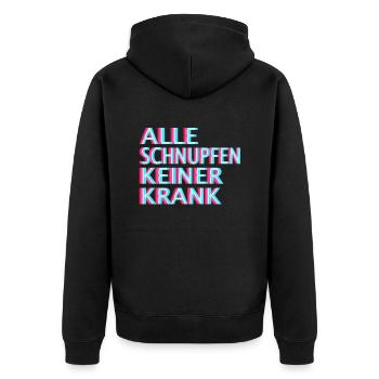Schranz Raver Speedcore Techno Hardtekk Uptempo - Unisex Premium Bio Zip Hoodie - Schwarz - Hinten - Nico (187cm)