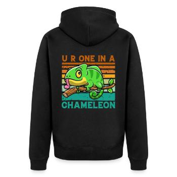 Vous êtes un dans un caméléon - Veste à capuche bio Premium Unisexe - noir - Dos - Nico (187cm)