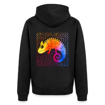 Caméléon - Veste à capuche bio Premium Unisexe - noir - Dos - Nico (187cm)