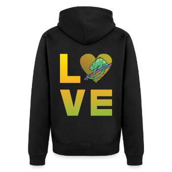 Amour caméléon - Veste à capuche bio Premium Unisexe - noir - Dos - Nico (187cm)