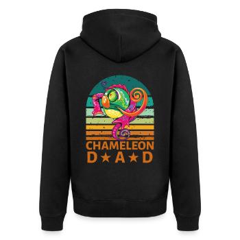Papa caméléon - Veste à capuche bio Premium Unisexe - noir - Dos - Nico (187cm)