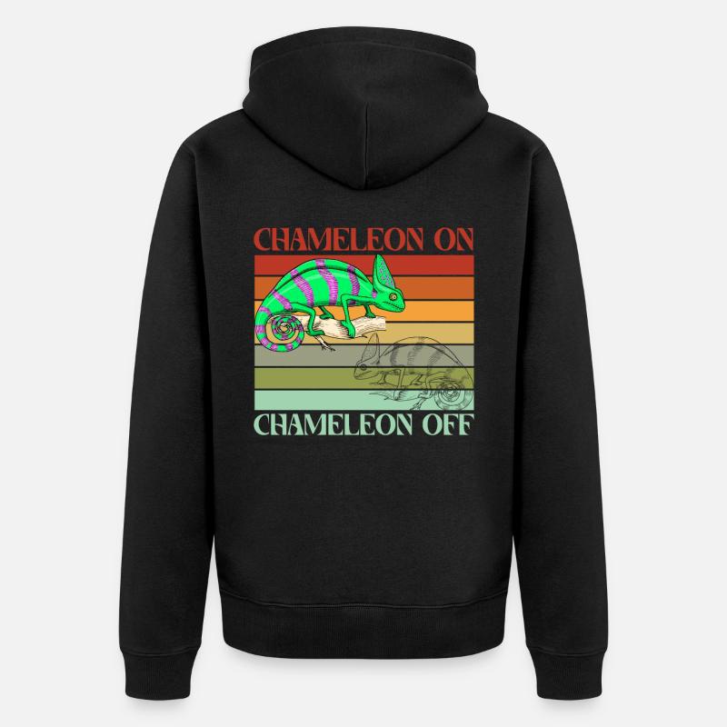 Caméléon sur Caméléon off - Veste à capuche bio Premium Unisexe - noir