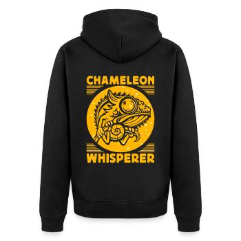 Caméléon Chuchoteur - Veste à capuche bio Premium Unisexe - noir - Dos - Nico (187cm)
