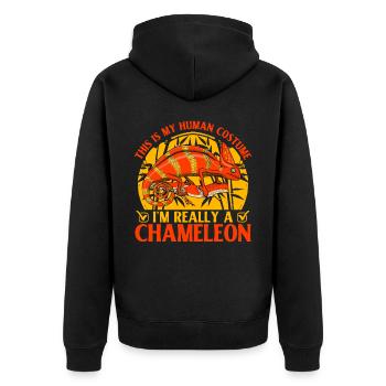 C’est mon costume humain Je suis vraiment un caméléon - Veste à capuche bio Premium Unisexe - noir - Dos - Nico (187cm)