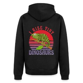 Je lève de minuscules dinosaures - Veste à capuche bio Premium Unisexe - noir - Dos - Nico (187cm)