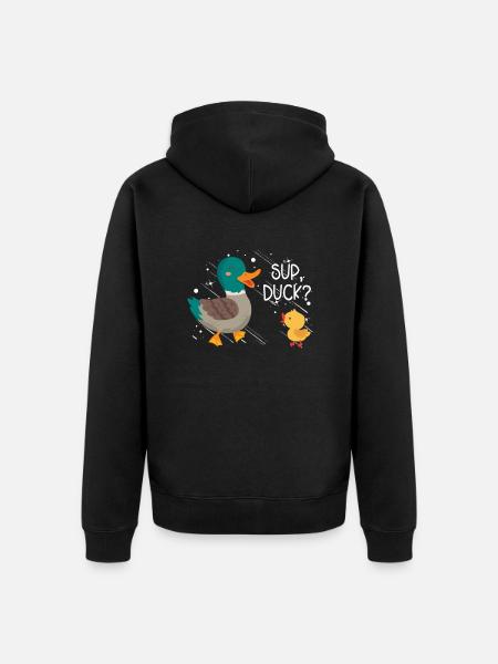 Super Ente? - Unisex Premium Bio Zip Hoodie - Schwarz