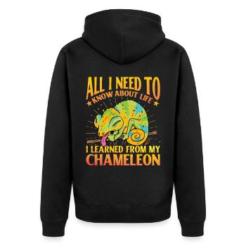 Tout ce que j’ai besoin de savoir sur la vie Caméléon - Veste à capuche bio Premium Unisexe - noir - Dos - Nico (187cm)