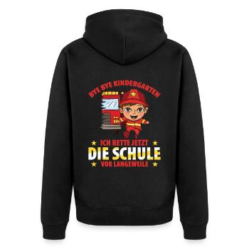 Bye Bye Kindergarten Ich Rette Jetzt Die Schule Vo - Unisex Premium Bio Zip Hoodie - Schwarz - Hinten - Nico (187cm)