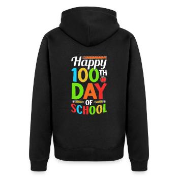 Happy 100 School Day Team Sweet 100 Days - Unisex Premium Organic Zip Hoodie - black - Back - Nico (187cm)