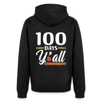 100 jours vous tous dictons Drôle douce équipe - Veste à capuche bio Premium Unisexe - noir - Dos - Nico (187cm)