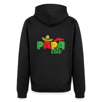 Papacito Feiertag Mexiko Amerika USA - Unisex Premium Bio Zip Hoodie - Schwarz - Hinten - Nico (187cm)