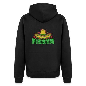 Fiesta Sombrero Holiday Mexico America - Unisex Premium Organic Zip Hoodie - black - Back - Nico (187cm)