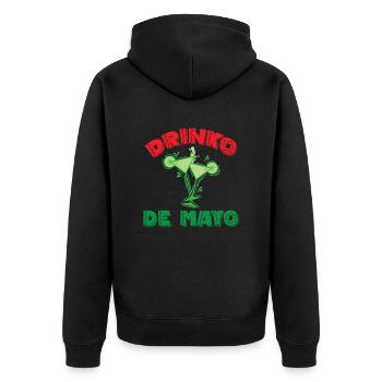 Drinko de Mayo Cinco de Mayo Holiday Mexico - Unisex Premium Organic Zip Hoodie - black - Back - Nico (187cm)