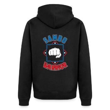 Sambo Warrior Martial Arts Martial Arts Training - Unisex Premium Organic Zip Hoodie - black - Back - Nico (187cm)
