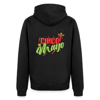 Cinco de Mayo Feiertag Mexiko Amerika - Unisex Premium Bio Zip Hoodie - Schwarz - Hinten - Nico (187cm)