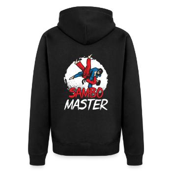 Sambo Master Martial Arts Martial Arts Training - Unisex Premium Organic Zip Hoodie - black - Back - Nico (187cm)