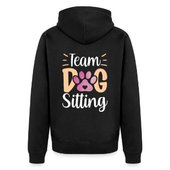 Team Dog Sitting Hund Hundesitter Hundesitting - Unisex Premium Bio Zip Hoodie - Schwarz - Hinten - Nico (187cm)