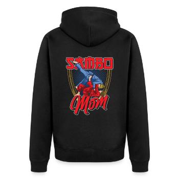 Sambo Mother Martial Arts Martial Arts Training - Unisex Premium Organic Zip Hoodie - black - Back - Nico (187cm)