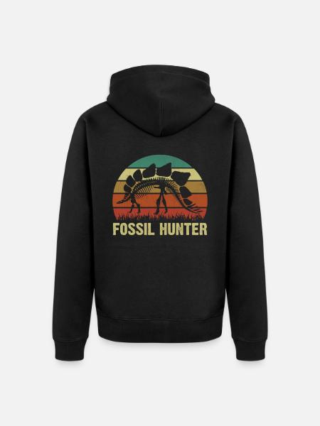 Archaeology Saying - Fossil Hunter - Unisex Premium Bio Zip Hoodie - Schwarz