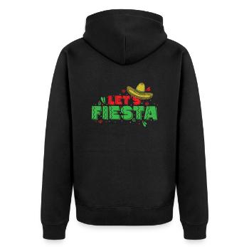 Let's Fiesta Sombrero Holiday Mexico - Unisex Premium Organic Zip Hoodie - black - Back - Nico (187cm)