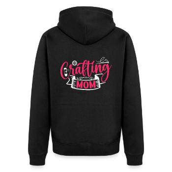 Basteln Mama Bastler Bastel Mutter - Unisex Premium Bio Zip Hoodie - Schwarz - Hinten - Nico (187cm)