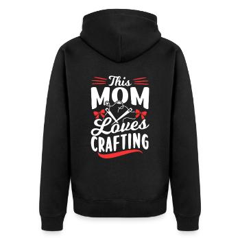 Diese Mutter Liebt Es Zu Basteln Mama Bastel - Unisex Premium Bio Zip Hoodie - Schwarz - Hinten - Nico (187cm)