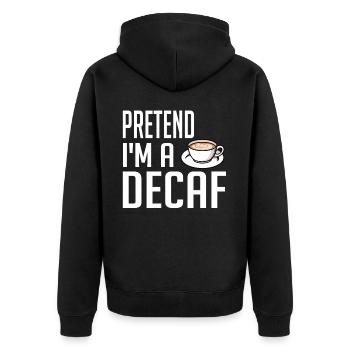 Café décaféiné Caféine Sans caféine - Veste à capuche bio Premium Unisexe - noir - Dos - Nico (187cm)