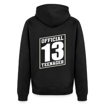 13th Birthday Boys Girls - Unisex Premium Organic Zip Hoodie - black - Back - Nico (187cm)