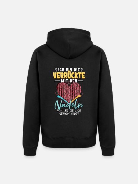 Häkeln - Unisex Premium Bio Zip Hoodie - Schwarz