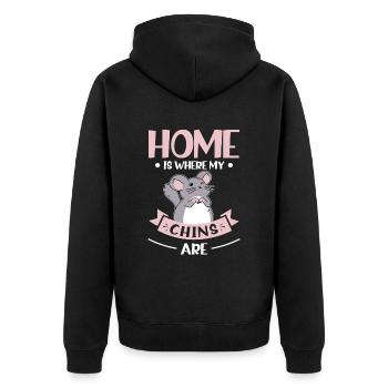 Chinchilla - Veste à capuche bio Premium Unisexe - noir - Dos - Nico (187cm)