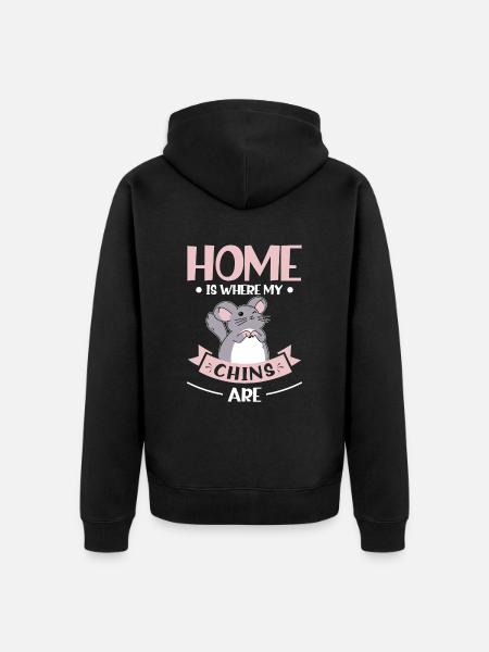 Chinchilla - Unisex Premium Bio Zip Hoodie - Schwarz
