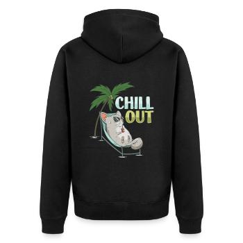 Chin Chilling Chinchilla Chillen - Veste à capuche bio Premium Unisexe - noir - Dos - Nico (187cm)