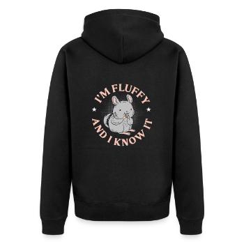 Chinchilla moelleux - Veste à capuche bio Premium Unisexe - noir - Dos - Nico (187cm)