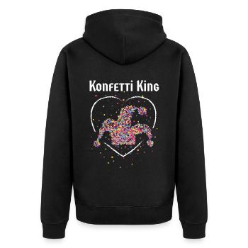 Konfetti Kölner Karneval Fasching Narr Jeck - Unisex Premium Bio Zip Hoodie - Schwarz - Hinten - Nico (187cm)